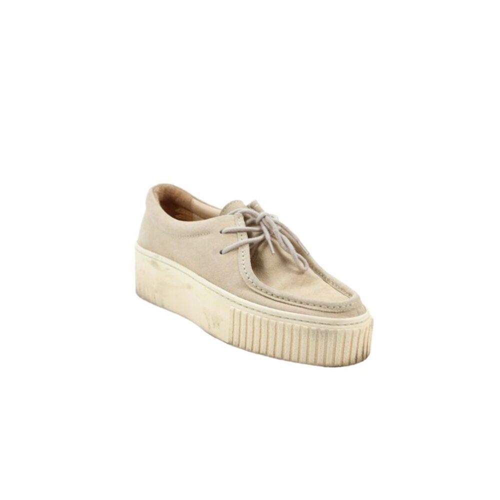 Gabriela Hearst Womens Suede Lace Up Platform Heels Shoes Beige Size 6